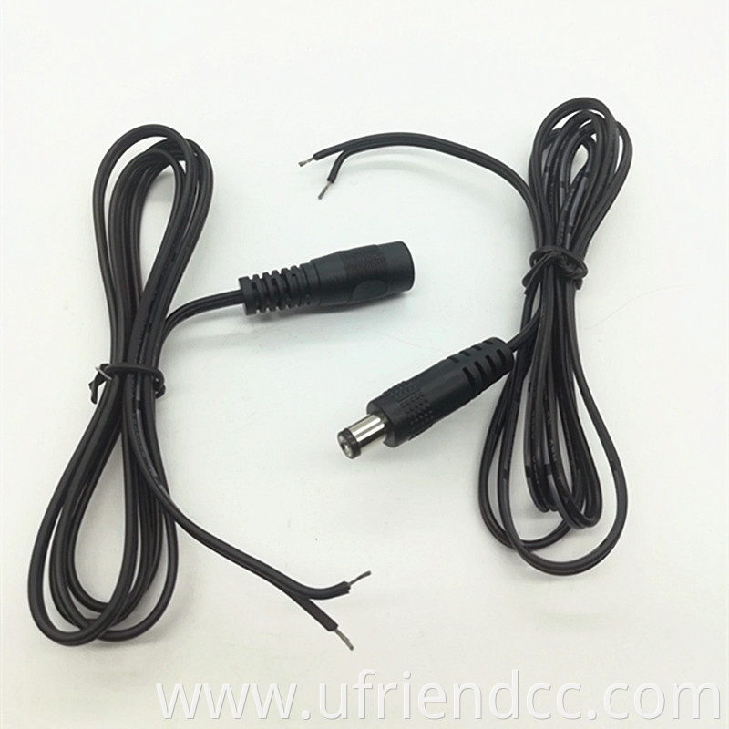 OEM DC5525 Power Pigtail Cable 12V Male & Female Connectors for CCTV Security Camera and Lighting Power Adapter 15cm